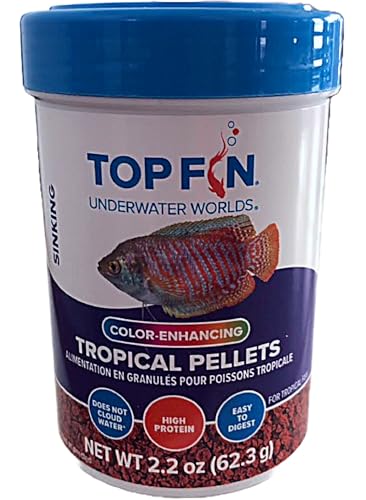 Top Fin Color-Enhancing Tropical Pellets for Tropical Fish 1-2.2 oz (62.3g)
