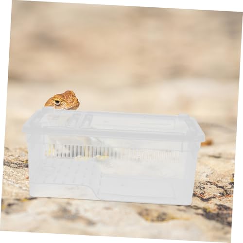 OUNONA Transparent Plastic Reptile Breeding Box Versatile Terrarium for Lizard Snake and Frog Easy to Habitat for Home School and Pet Store Use