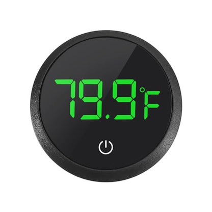 1PCS Digital Aquarium Thermometer,LED Display Thermometer for Aquarium Fish Tank - color: Round-Black 1PCS