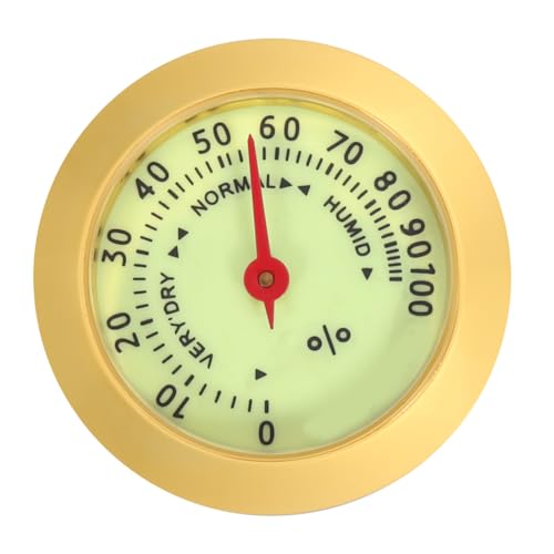 Small Round Analog Hygrometer for Humidor and Violin Cases High-Precision Humidity Gauge for Cigar Boxes and Musical Instruments Compact Mechanical Design for Accurate Measurement