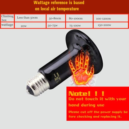 2 Pack Heat Emitter Reptiles 100W Heat Lamp Bulb Ceramic Reptile Heat Bulb Black No Light Emitting Heat Lamp (100, Watts)