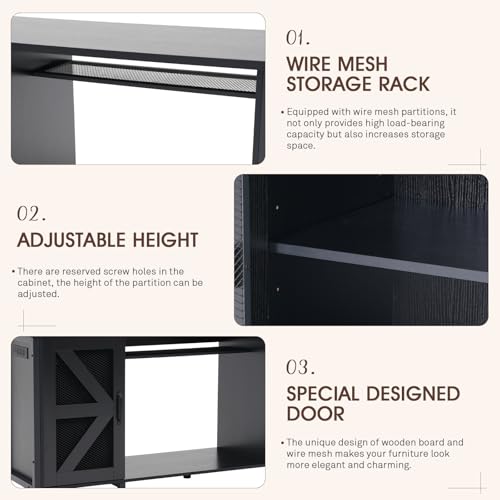 OC Orange-Casual 55-75 Gallon Aquarium Stand with LED Lighting & Power Outlets - Heavy Duty Metal Fish Tank Cabinet with Adjustable Shelves, 1000LB Capacity, Black - color: Black