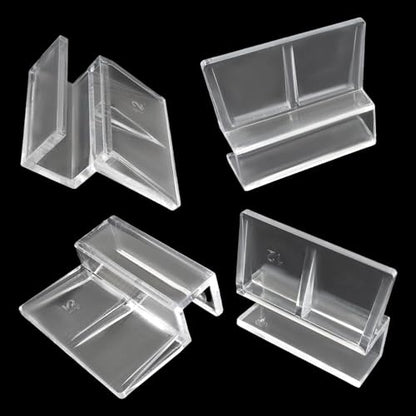 Murtenze 8 PCS Aquarium Lid Clips, 12mm Clear Acrylic Fish Tank Holder Support Clamps for Rimless Aquariums - size: 12mm