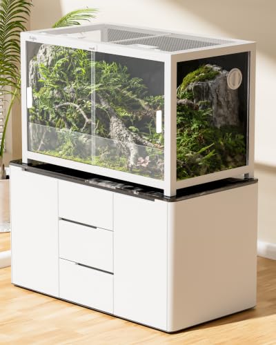 45 Gallon Reptile Tank, Gecko Reptile Enclosure (White, 45 Gallon) | Stackable ventilation 45 Gallon Gecko reptile terrariums Tank - color: White, size: 45 Gallon