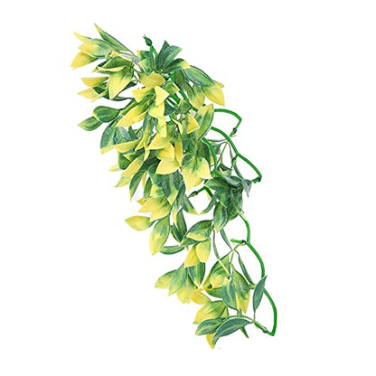 Artificial Reptile Plants Lifelike Plastic Plant Hanging Leaves Decoration with Suction Cup for Reptile Terrarium Fish Tank (T-153E2) - size: T-153E2