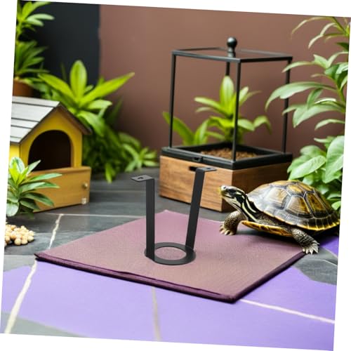 DOITOOL 2pcs Reptile Lamp Fixture Holder with U-Shaped Metal Bracket for Terrarium Lighting, Adjustable Heat Lamp Stand Compatible with Glass Enclosures for Lizards and Amphibians