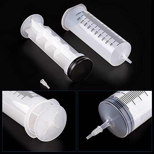 SHAOTONG 500mL Syringe Catheter Tip with 40 Inch Plastic Tube for Feeding Pets, Liquid Refilling, Drawing Oil Fluid - size: 500ML/CC