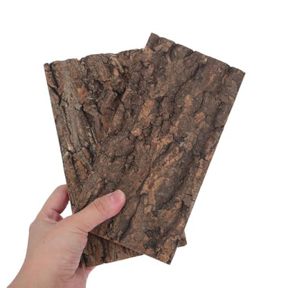 4pcs Reptile Tank Background: Cork Bark Background - Natural Tree Bark Sheet for Terrarium Decor Mossy Landscape Aquarium Setup