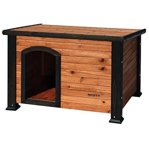 Precision Pet Outback Log Cabin Dog House, Large/45-1/2 x 33 x 33", Model Number: 7027003 - color: Walnut/Dark Brown, size: Large, style: Outdoor Log Cabin