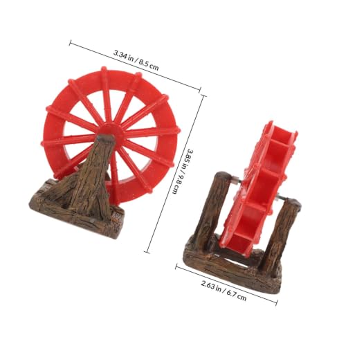 jojofuny Miniature Aquarium Water Wheel Fish Tank Fountain Decorative Plastic Water Mill Model for Aquatic Environments and Fish Tank, Increases Oxygen Supply Realistic Design for Hotels