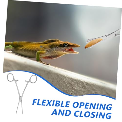 Stainless Steel Reptile Feeding Tong for Snakes Long Handle Snake Feeding Tongs Reptile Catching Tool Gentle Tips