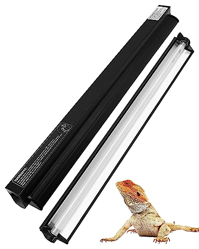 UVB Light for Reptiles, 12 Inch T5 10.0 UVB Reptile Light Fixture 8W, High Output UVA UVB Linear Lamp with Replaceable Bulb for Bearded Dragons, Tortoises & Lizards - size: 12 In