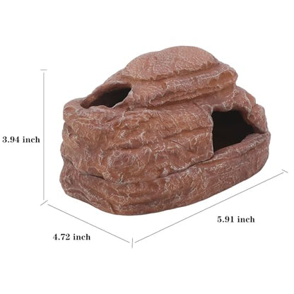 AQUA KT Reptile Hide and Cave Hideout for Leopard Crested Gecko Ball Python Lizard Bearded Dragon Snake Amphibians Hiding Place Terrarium Habitat Decoration