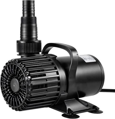 VIVOSUN 2700 GPH Submersible Water Pump, 120W Pond Pump, Ultra Quiet Aquarium Pump with 15FT. Lift Height for Pond Waterfall, Fish Tank, Statuary, or Hydroponics - color: Black Round, size: 11"×7"-2700