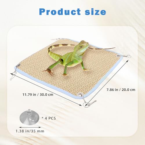 Reptile Hammock Bearded Dragon Sleeping Mat Hammock Suitable for Lguanas, Axolotls, Anoles, Geckos, Snakes, Chameleon (Yellow)
