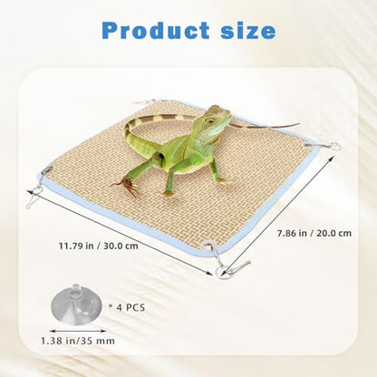 Reptile Hammock Bearded Dragon Sleeping Mat Hammock Suitable for Lguanas, Axolotls, Anoles, Geckos, Snakes, Chameleon (Yellow)