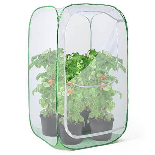 36" Outdoor Mesh Plant Enclosure, Plant Cover for Pests, Bird and Pest Protection Guard for Fruit, Vegetables, Flowers and Herbs Pop-Up Cage 24 x 24 x 36 Inches - size: 24 x 24 x 36 Inches