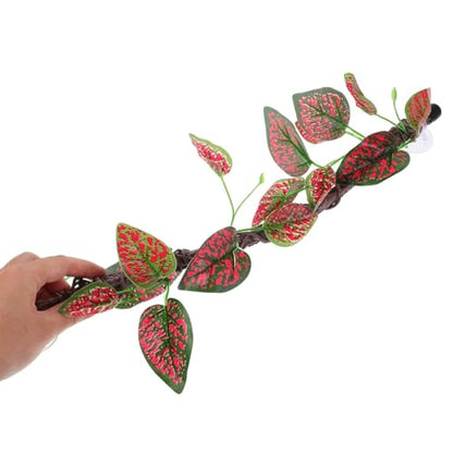 Cabilock 2pcs Artificial Reptile Jungle Vines with Flexible Climbing Branches and Suction Cups for Terrarium Decoration, Snake Climbing Accessories for Lizards, Frogs, Geckos, and Spiders