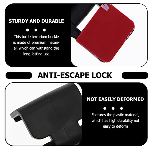 4pcs Reptile Terrarium Cover Clip Tropical Amphibians Tank Buckle - Escape Cages Door Hinge Latch for Bearded Dragons Lizards Geckos Snake Hermit Crab Black
