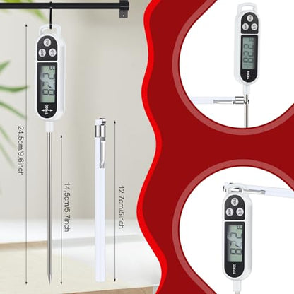 Copkim Meat Food Thermometer Food with Probe Water Liquid Instant Read Digital Thermometer Kitchen Cooking Supplies for Cooking BBQ Milk Yogurt(White) - color: White
