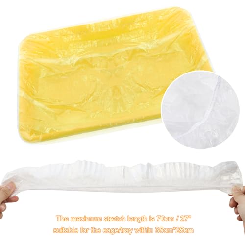 TCOTBE 40 Pieces Pet tray Disposable Plastic film Cover Toilet pad Paper Rabbit Hamster Toilet film Cover pet dust Cover, Cage Liners for Small Animals Disposable Hamster Tray Liner