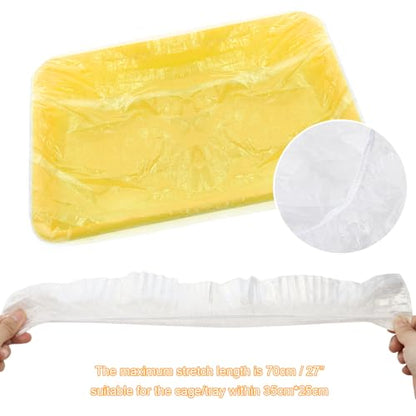 TCOTBE 40 Pieces Pet tray Disposable Plastic film Cover Toilet pad Paper Rabbit Hamster Toilet film Cover pet dust Cover, Cage Liners for Small Animals Disposable Hamster Tray Liner