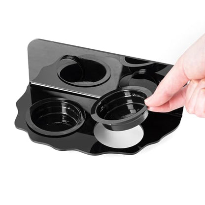 REPTI ZOO Magnetic Gecko Feeding Ledge, Acrylic Aboreal Feeding Ledge with 6PCS Cups, Strong Magnetic Reptile Ledge Gecko Food Ledge