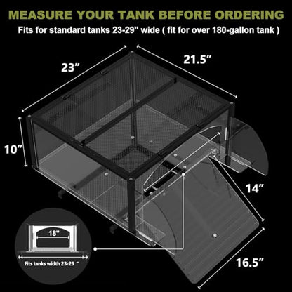 XXL Turtle Basking Platform for Aquatic Turtles, Extra Extra Large for over 180 Gallon Tank, Fits 23-29'' Wide Aquarium, Acrylic Turtle Topper &Dock Tank Accessories, Non-Slip Ramp&Escape-Proof Design - size: XXL