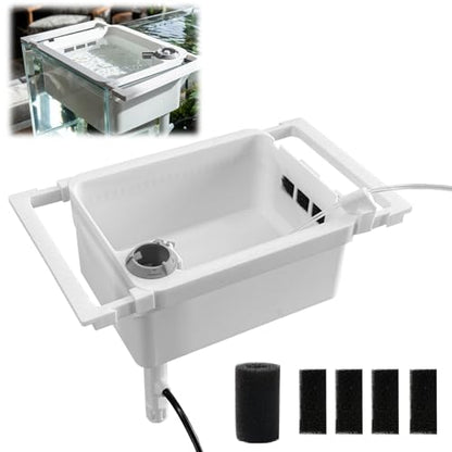 Aquarium Fry Tray & Breeding Box Kit, Adjustable 3D-Printed Breeding Tray (9"-13.5") with Foam Filtration, Safe Enclosure for Newborn Fish Fry, Fits 10-20 Gallon Fish Tanks