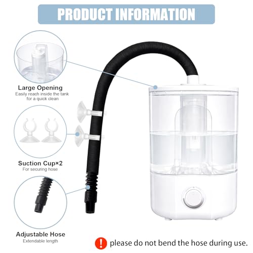 4L Reptile Humidifier Fogger for Reptiles Tank, 1 Gallon Top fill Reptile Mister with Extended Hose, Adjustable Fog Volume, Ideal for Chameleon, Snakes, Tortoises, Amphibians, Terrariums