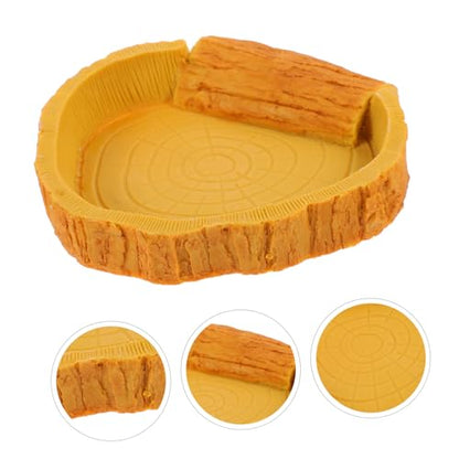 HANABASS Reptile Water Bowl and Food Basin for Tortoise Lizard Non- Design Stable Structure for Feeding and Drinking for Terrarium Decor and Reptile Care