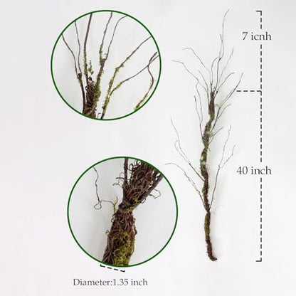 47in bendable dragon whisker moss artificial branch reptile vine branch fake tree trunk hanging plant suitable for outdoor decoration ecological box landscaping garden furniture Christmas decoration