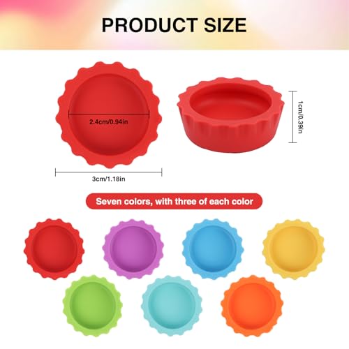 LOGJAM 21 Pack Crested Gecko Food and Water Dish, Silicone Reptile Food Bowl, Gecko Tank Accessories for Hermit Crab, Tarantula, Isopods and Lizard, 7 Colors