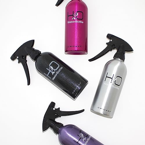 Cricket H2O Water Spray Bottle for Hair, Sparkle Purple, 13.5 oz | Continuous Stream, Adjustable Nozzle, Durable Aluminum, Refillable - color: Purple 13.5oz, size: 13.5 Ounces