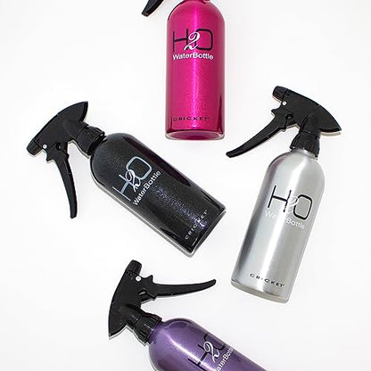 Cricket H2O Water Spray Bottle for Hair, Sparkle Purple, 13.5 oz | Continuous Stream, Adjustable Nozzle, Durable Aluminum, Refillable - color: Purple 13.5oz, size: 13.5 Ounces