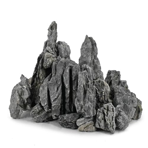 Unocho Seiryu Rock Aquarium Stones 11lb Natural Dragon Stone for Aquascaping Fish Tank Aquarium Landscaping Model Tank Decoration Miniature Fairy Garden(3-8 Inches) - size: 11LB(3-8 inches)