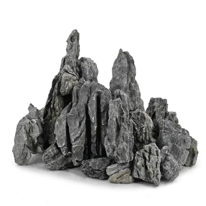 Unocho Seiryu Rock Aquarium Stones 11lb Natural Dragon Stone for Aquascaping Fish Tank Aquarium Landscaping Model Tank Decoration Miniature Fairy Garden(3-8 Inches) - size: 11LB(3-8 inches)