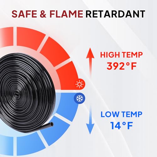 Silicone Fiberglass Sleeve Heat Shield Wire Protective High Temperature Electrical Insulation Self-extinguishing Black (3/16"- 9ft) - style: 3/16"- 9ft