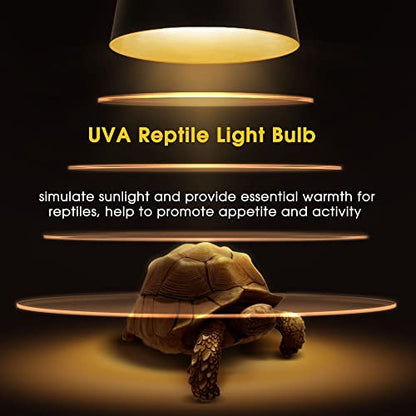 Briignite Reptile Heat Bulb [2 Pack], Reptile Light Bulbs 75W UVA UVB, Dimmable Heat Lamp Bulbs Basking Spot Light Bulb for Reptiles, Amphibian, Bearded Dragon, Lizard, Chicken - color: Cream-75w Th10