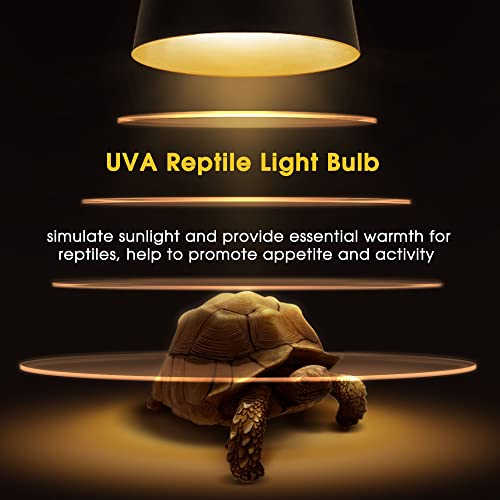 Briignite Reptile Heat Bulb [2 Pack], Reptile Light Bulbs 75W UVA UVB, Dimmable Heat Lamp Bulbs Basking Spot Light Bulb for Reptiles, Amphibian, Bearded Dragon, Lizard, Chicken - color: Cream-75w Th10