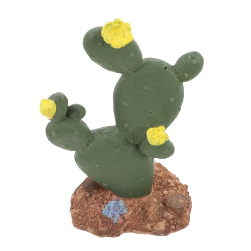Resin Artificial Cactus Plant Terrarium Decor for Tortoise Habitat, Desert Simulation Plastic Reptile Plant Sculpture Figurine for Turtle and Lizard Tanks