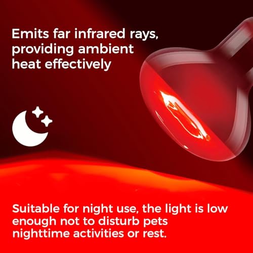 100W Reptile Heat Lamp Bulb, Day & Night Basking Spot Light Combo Pack Includes Infrared Heat Lamp and UVA Daylight Heating Lamp Basking Light for Lizards, Turtles, Chicken，Bearded Dragons - style: Day & Night Heat Lamp 100W