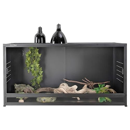 40"x16"x16" (44G) PVC Reptile Enclosure, Lightweight Insulated Terrarium with Tempered Glass Sliding Doors & Lock, Front Opening Habitat for Gecko, Snake, Small Lizards - size: 40"x16"x16" (44 Gallons)