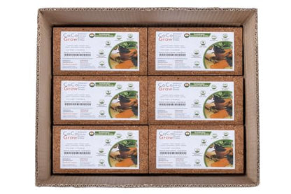 ROOTS Sustainable Coconut Coir Bricks - 5kg, Yields 70-80 liters Low EC Coco Coir Growing Medium, Pre-Buffered & pH Balanced, High Water Retention for Hydroponics & Seed Starting, Pack of 6
