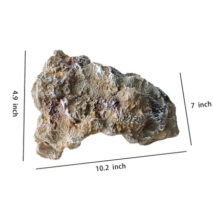 Natural Rock Cave Reptile Hiding Hole, Brown Stone Hideout for Terrarium, Habitat Decoration