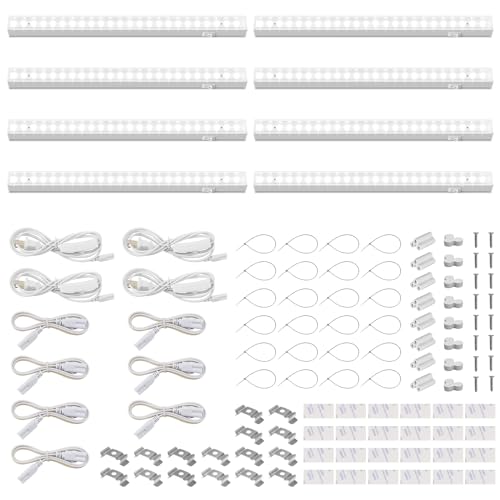 Barrina T5 Grow Lights for Indoor Plants, 1ft Plant Lights for Indoor Growing, 5000K White Full Spectrum Grow Light, Individual Switch, T5 Grow Light Strip, Plug and Play, 8-Pack - color: White, size: 1ft-white Cover