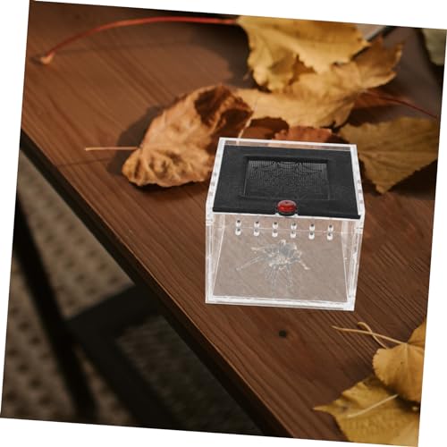Kisangel Acrylic Reptile Feeding Box Escape Magnet Door Breeding Case for Lizards Geckos and Insects Habitat for Reptiles and Pets
