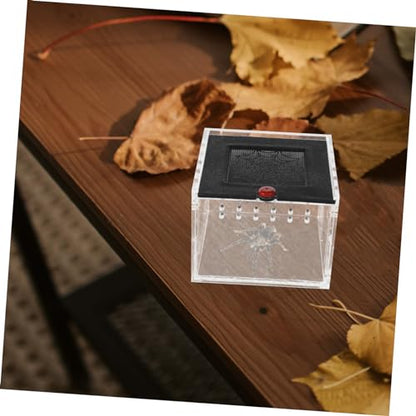 Kisangel Acrylic Reptile Feeding Box Escape Magnet Door Breeding Case for Lizards Geckos and Insects Habitat for Reptiles and Pets