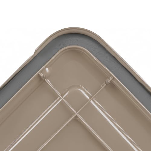 IRIS USA 3-Pack WeatherPro Gasket Box, 106 Quart Weather Resistant Storage Bins with Latching Lids, Heavy Duty Organizing Containers for Closet, Bathroom, and Office - Tan - size: 109 Qt. - 3 Pack