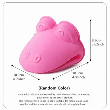 Silicone Pet Grip Gloves, Anti-Scratch Anti-Bite Hand Cover, Food-Grade Non-Toxic, Non-Slip Design, Random Color for Reptiles, Snakes, Small Aggressive Pets